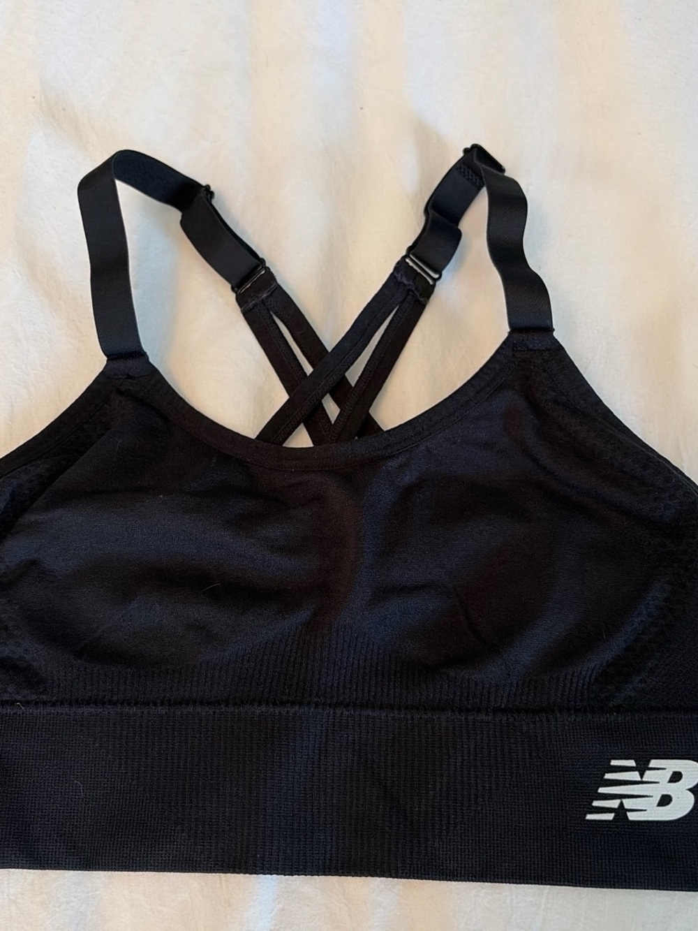 New Balance Black Crisscross Strap Sports Bra